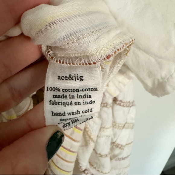 Ace & Jig Haze Maxi Dress In Ambrosia Canyon White Cream Pockets Cotton Sz XS - Picture 7 of 8